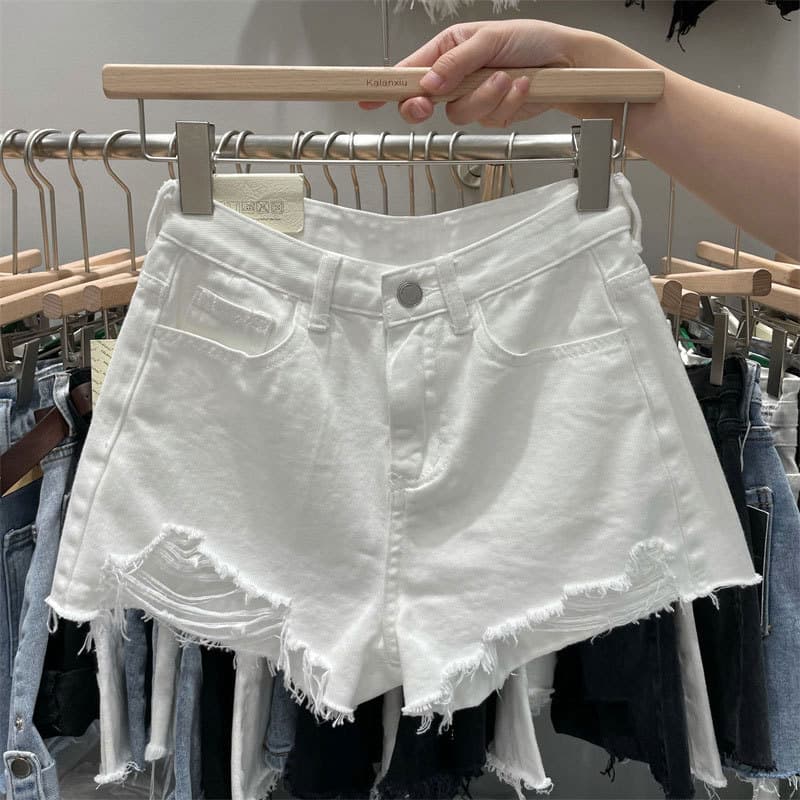 Denim skirt, shorts, brand trousers, internet celebrity, plus size, Korean style, A-line 2