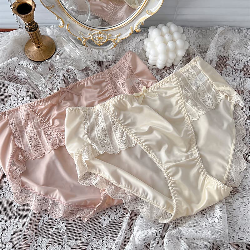 Lace pants, silk breathable trousers, cotton antibacterial thin shorts 3