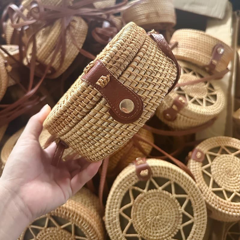 Woven one-shoulder bag, organizer bag, shoulder bag, straw beach travel bag, beach style 2