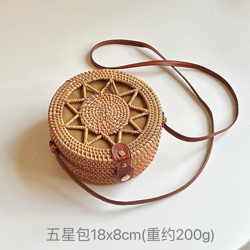 Woven one-shoulder bag, organizer bag, shoulder bag, straw beach travel bag, beach style 5