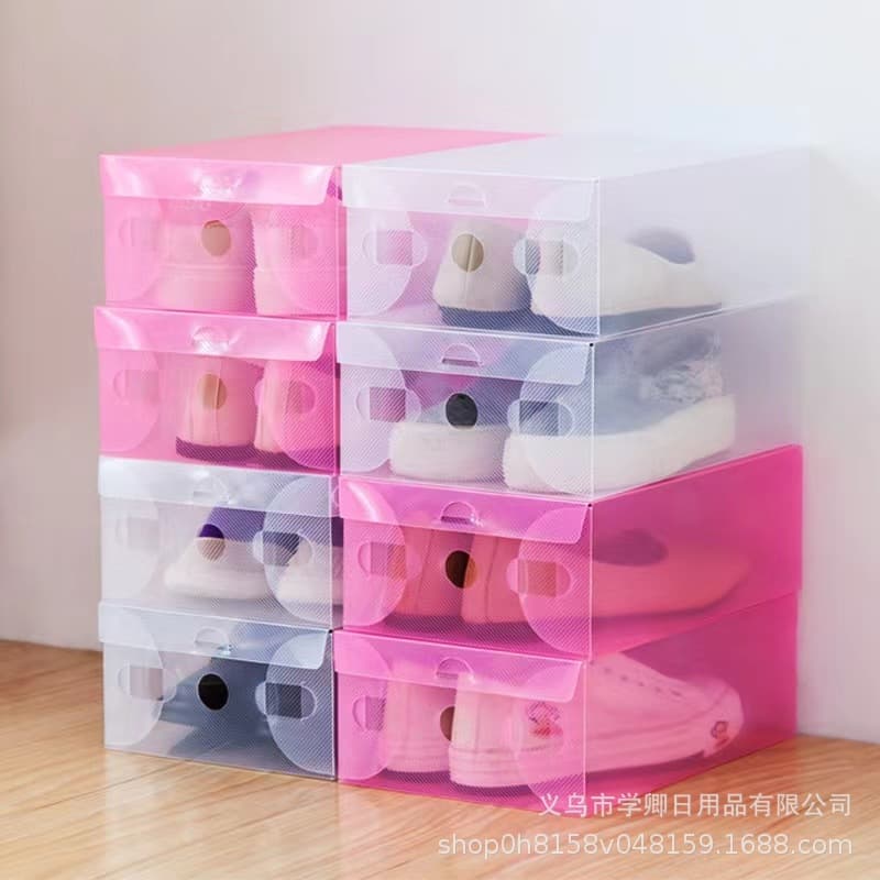 Thickened shoe storage box dust-proof shoe rack transparent plastic shoe box one-piece storage manufacturer wholesale foldable 2