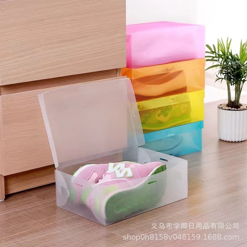 Thickened shoe storage box dust-proof shoe rack transparent plastic shoe box one-piece storage manufacturer wholesale foldable 3