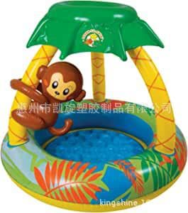 Travel tub for bath, swimming pool play in water, toy, increased thickness, new collection, monkey, family style