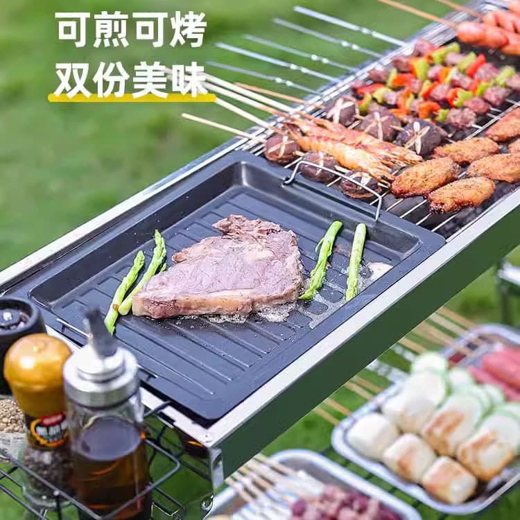 Barbecue rack Large barbecue oven outdoor stainless steel barbecue rack BBQ portable folding barbecue rack home carbon grill 2