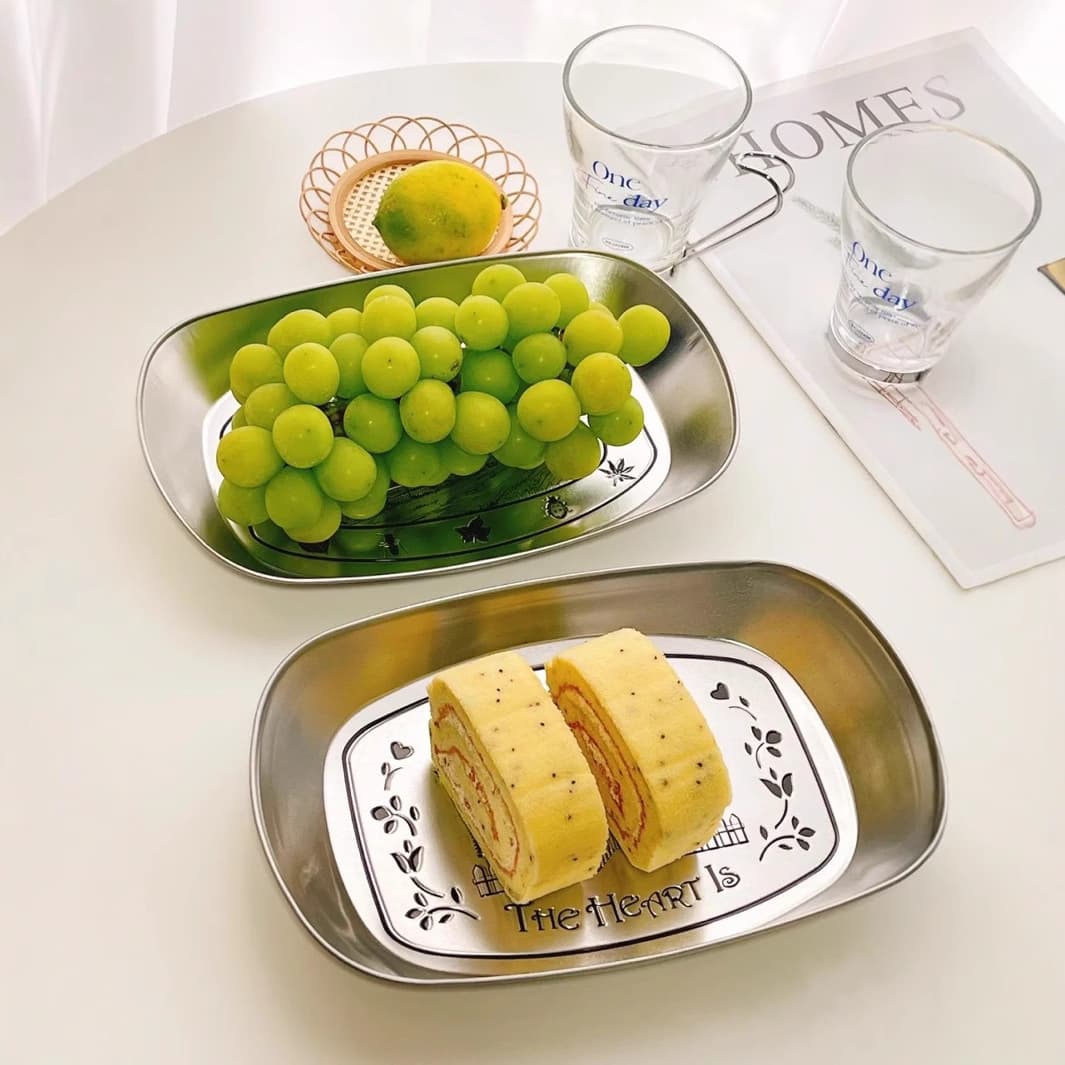 Dinner plate for home use stainless steel, storage system, American style 4
