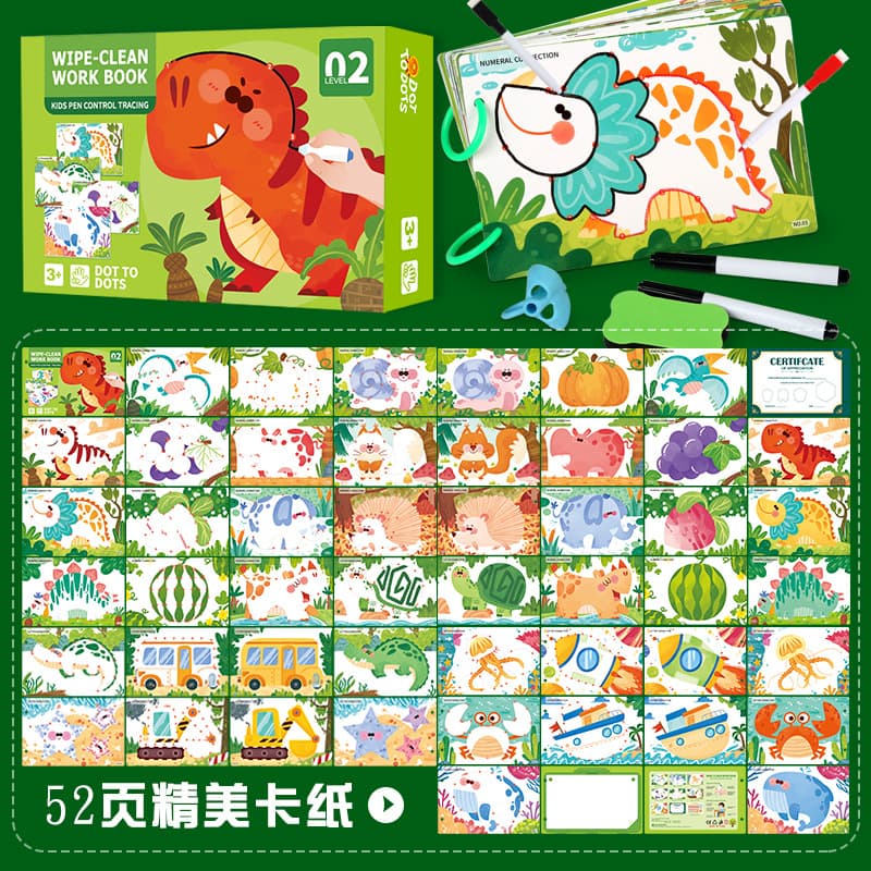 Children's educational cards, teaching letters and numbers, copybook writing, coloring book, early education 3