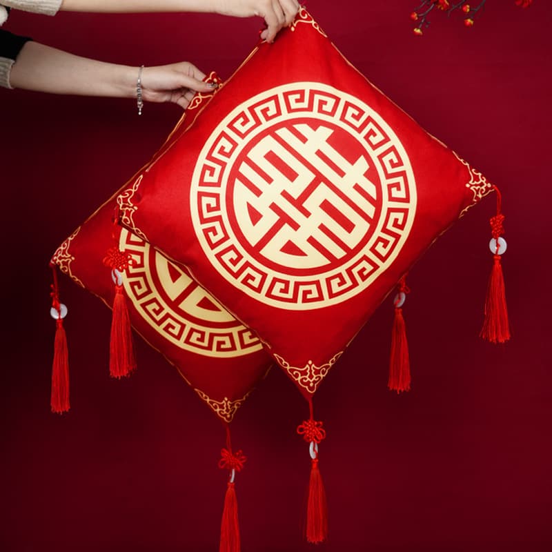 Kneeling pad wedding, toasting, blessing, a pair of tea, kneeling to worship red happy pads bride to change wedding supplies 4