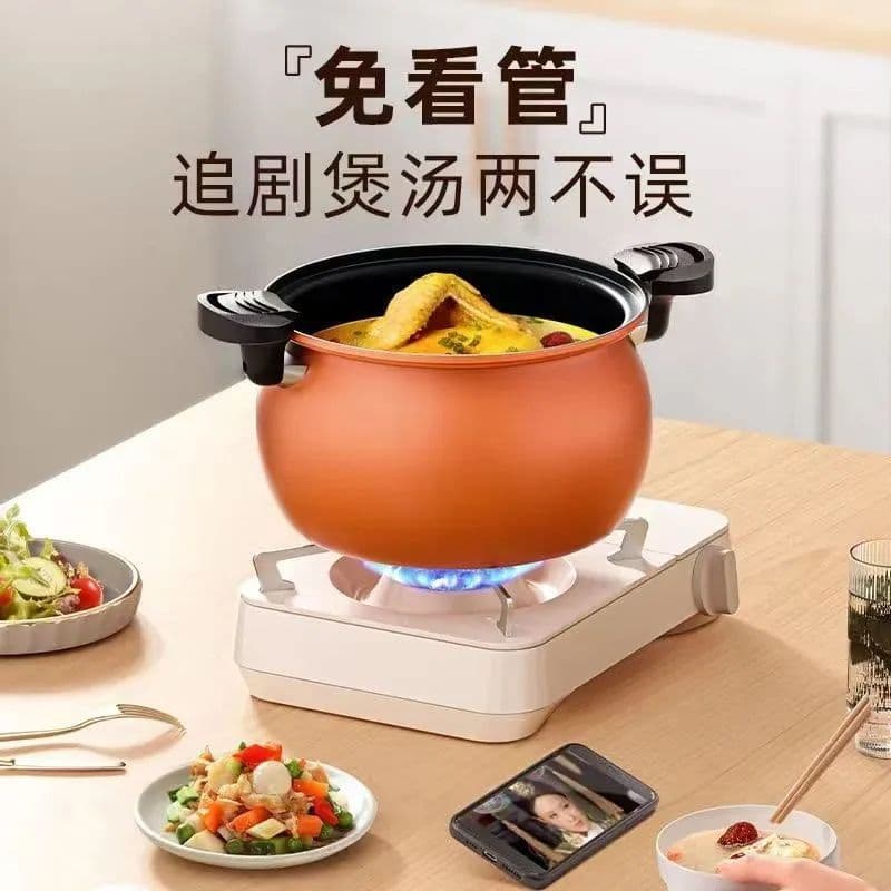 Household multi -function cooker large capacity universal soup pot pumpkin micro -pressure dishes, non -stick micro pressure cooker pot soup pot 3