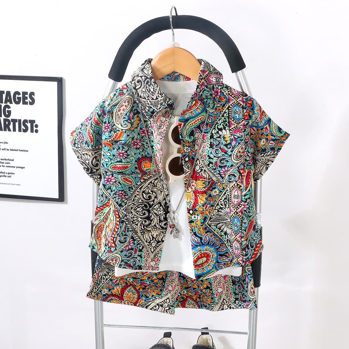 (Wholesale), children's sleeves, set, summer summer clothing for boys, shirt, shorts, T-shirt, children's clothing, oversize 3