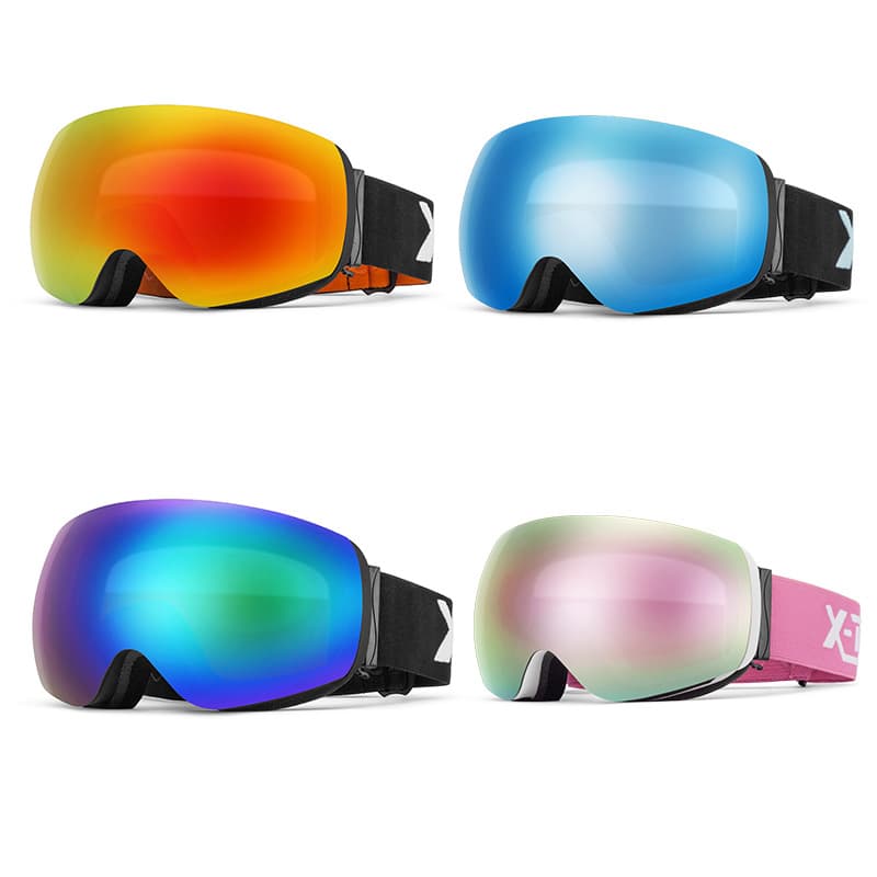 Spherical magnetic ski goggles, Italian double-layer anti-fog lenses, snap-on myopia glasses, high-definition wide-view ski goggles 3