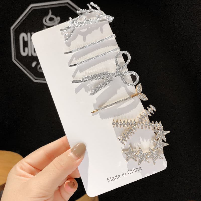 [Crystals Hairpins for Women Girl Sweet Simple Hair Clips] 6