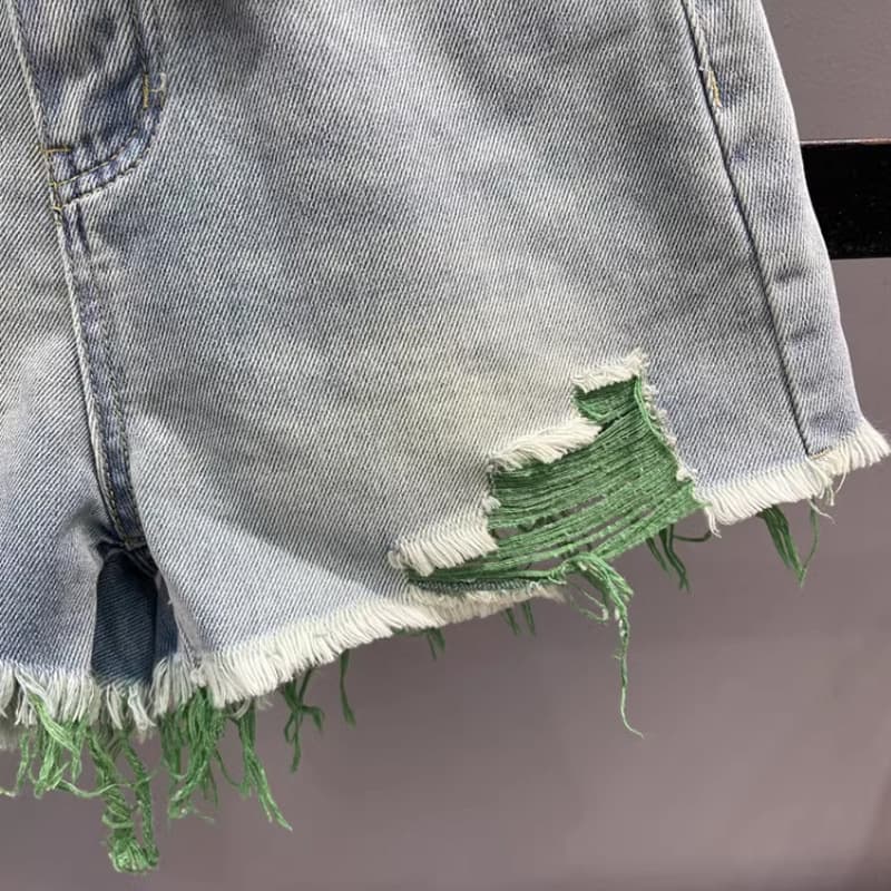 Denim skirt, shorts, summer fitted trousers, high waist, A-line 4