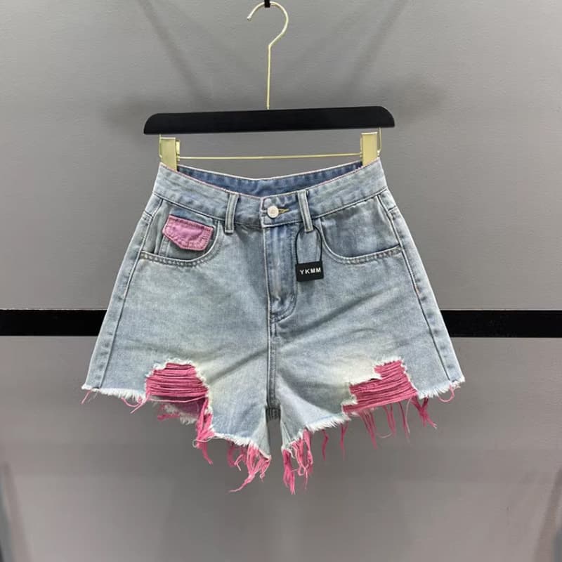Denim skirt, shorts, summer fitted trousers, high waist, A-line