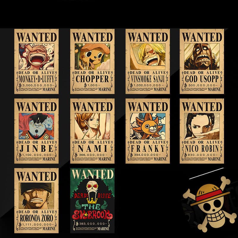 One Piece reward order for poster new bounty leather paper poster bar cafe restaurant decorative painting wall 3