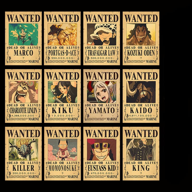 One Piece reward order for poster new bounty leather paper poster bar cafe restaurant decorative painting wall 4