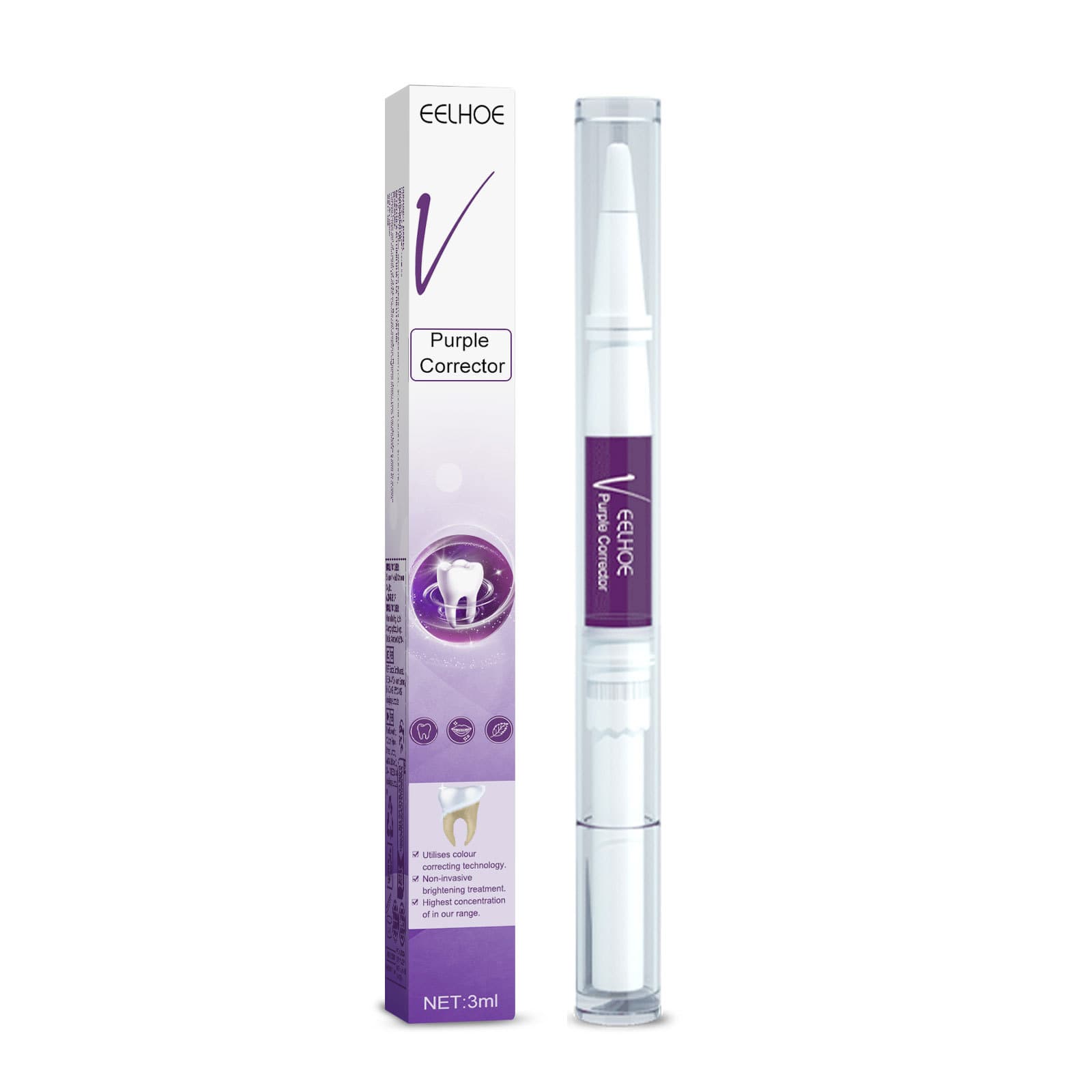 EELHOE V34 Purple Teeth Pen - Stain Removal & Brightening 5