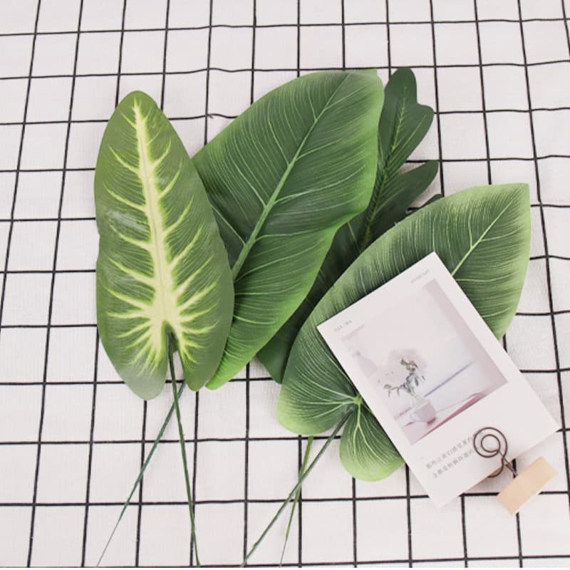 Cross -border simulation leaf cat climbing rack green plant beauty banana leaves artificial flower arrangement accessories watermelon leaf elephant ear leaf 4