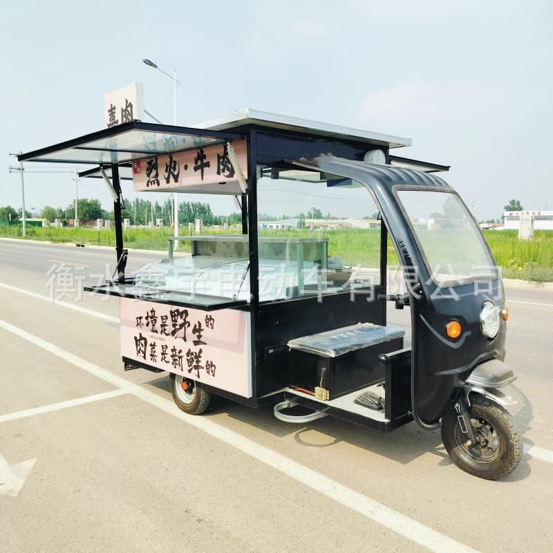 Universal snack cart for commercial use, restaurant car, electric electric car, three-wheeled bike 4