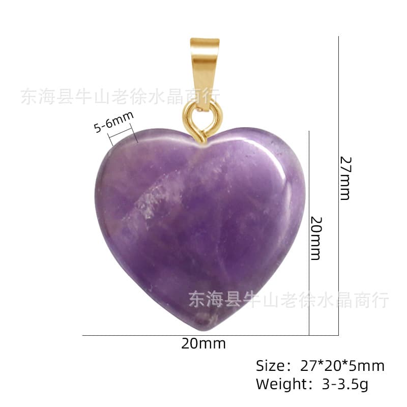 (Cross-border trading), natural water, crystal, pendant heart shaped, accessory, European style, 20mm, with gem 2