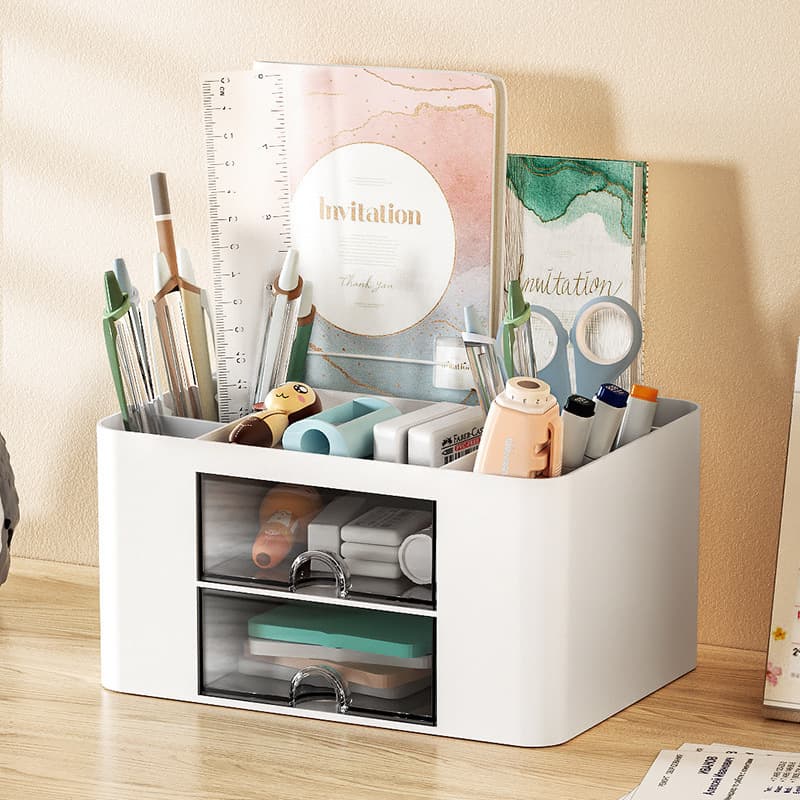 Table storage box, plastic makeup box, universal storage system for office 3