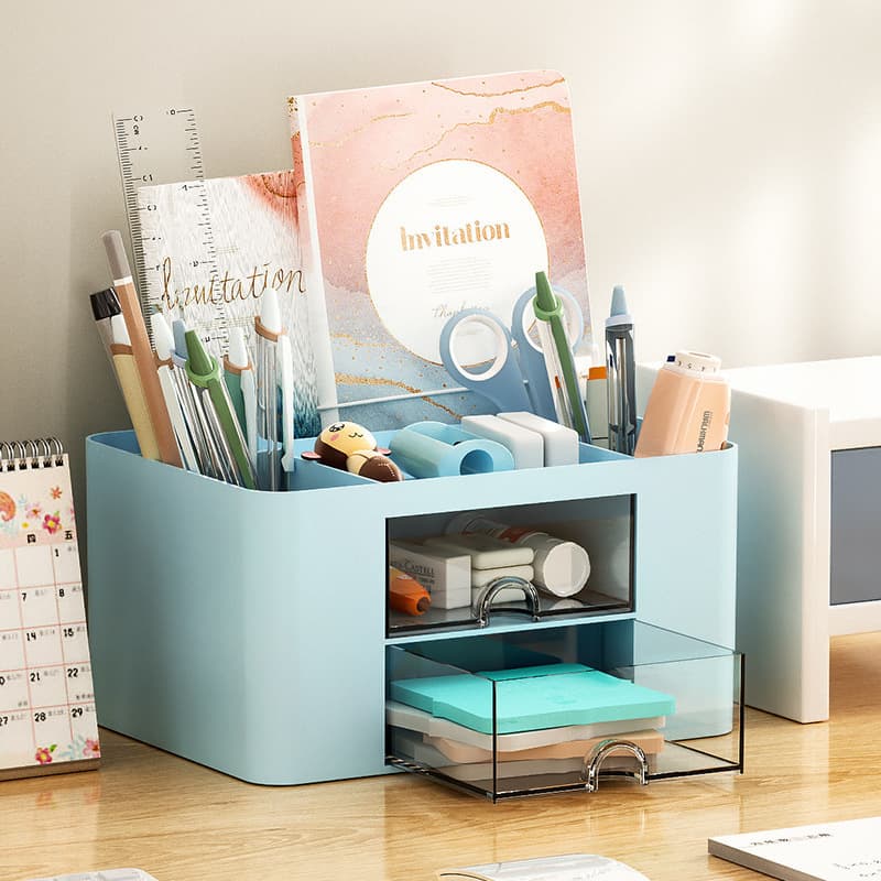 Table storage box, plastic makeup box, universal storage system for office 4