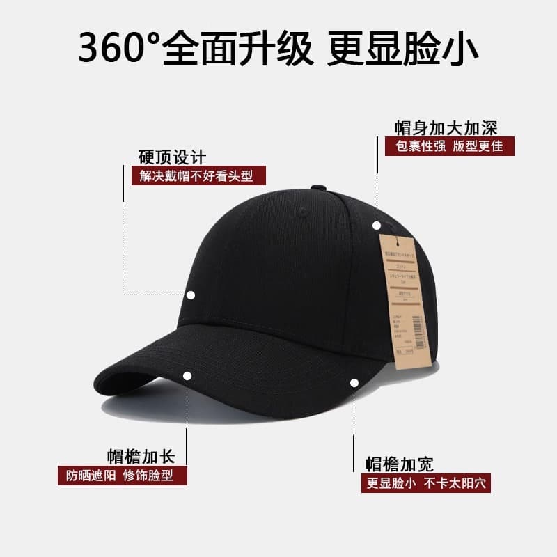 Summer sun hat, black baseball cap, Korean style 3