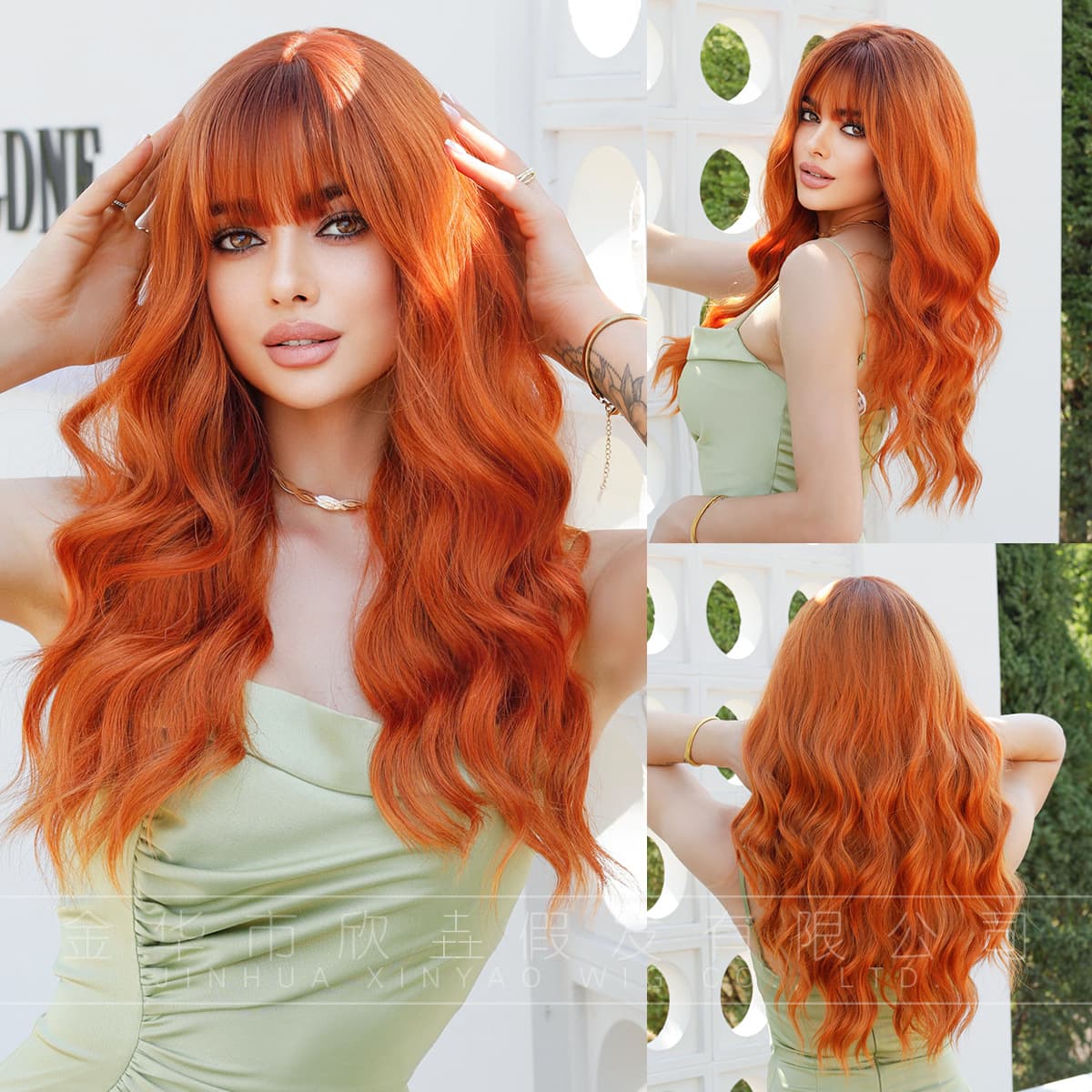 Long Wavy Wig with Bangs for Women Daily Use Synthetic Hair 10