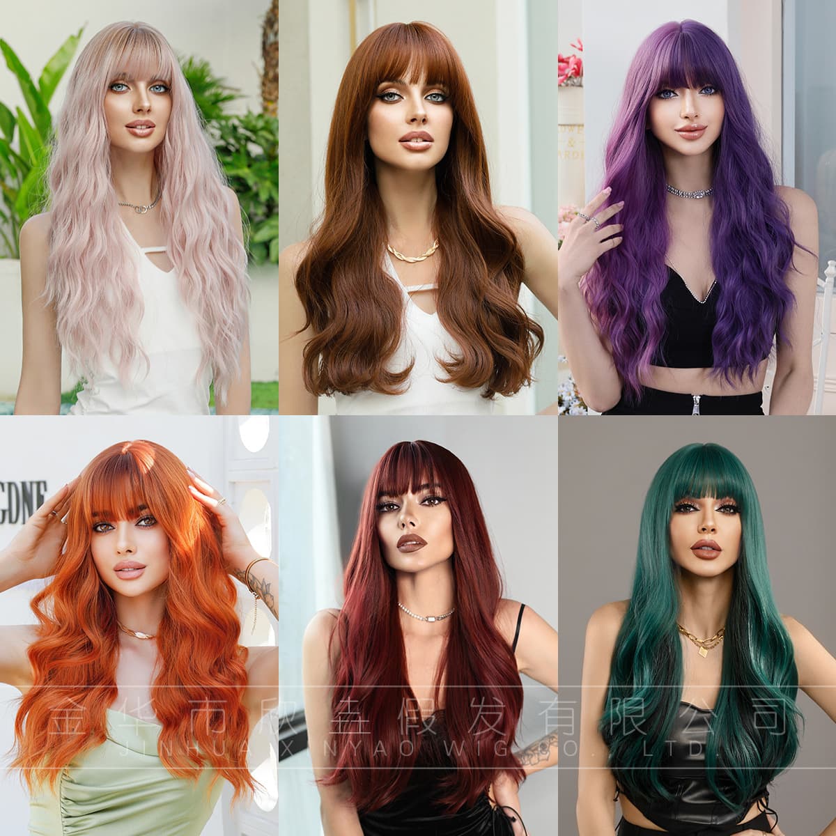 Long Wavy Wig with Bangs for Women Daily Use Synthetic Hair 1
