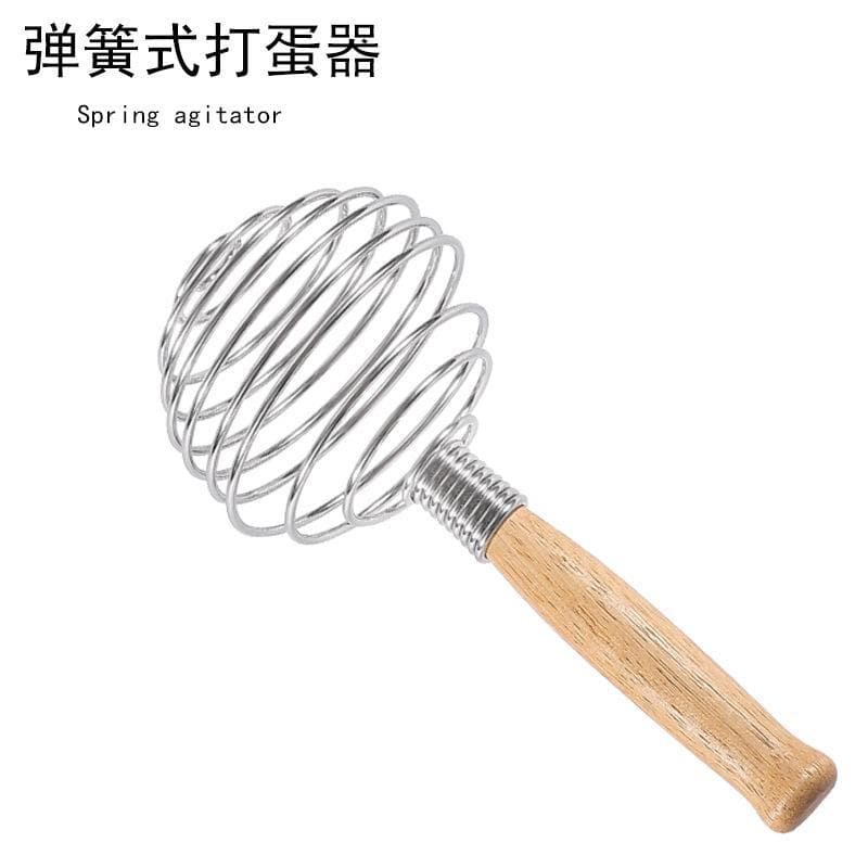 Spring -type manual stainless steel eggbeater spiral powder handhell handheld mixing egg stick cream mixer