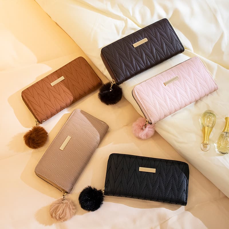 Embroidered Women's Long Wallet Clutch