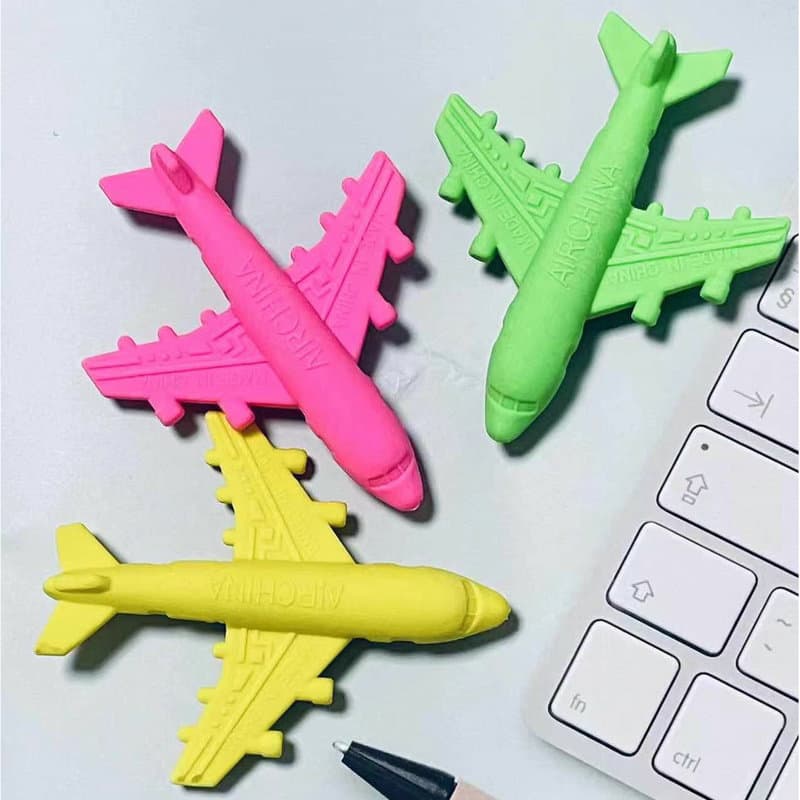 Cartoon children's hairpins for pencils, cute airplane, eraser for students, creative stationery 2