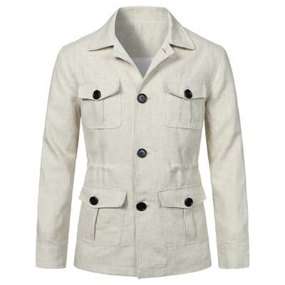 Pure handmade European and American hunting cloth SAFARI JACKET linen jacket British retro gentry decoration jacket to travel y 4