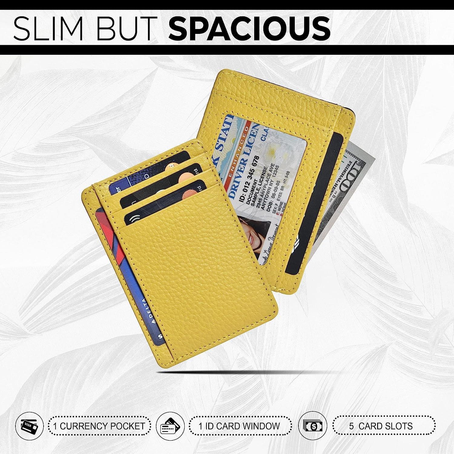 Real Leather Slim Minimalist Wallet for Men and Women -RFID 4