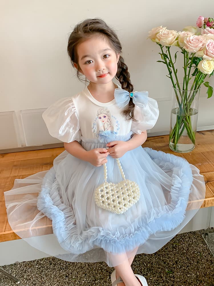 Summer small princess costume, children's summer clothing, dress, western style 5