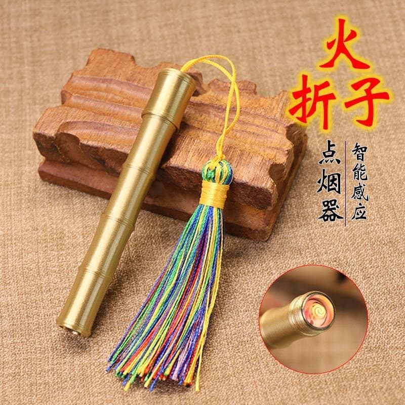 Creative windproof electronic copper lighter sandalwood, internet celebrity 2