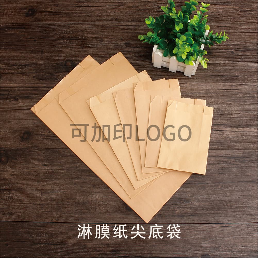 Skilled leather paper bag food packaging gonorrhea oil -proof disposable takeaway snack baking bag can be printed 4