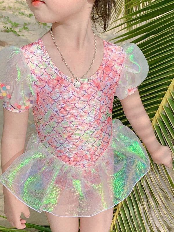 Small princess costume, cute children's swimwear, set for swimming 5