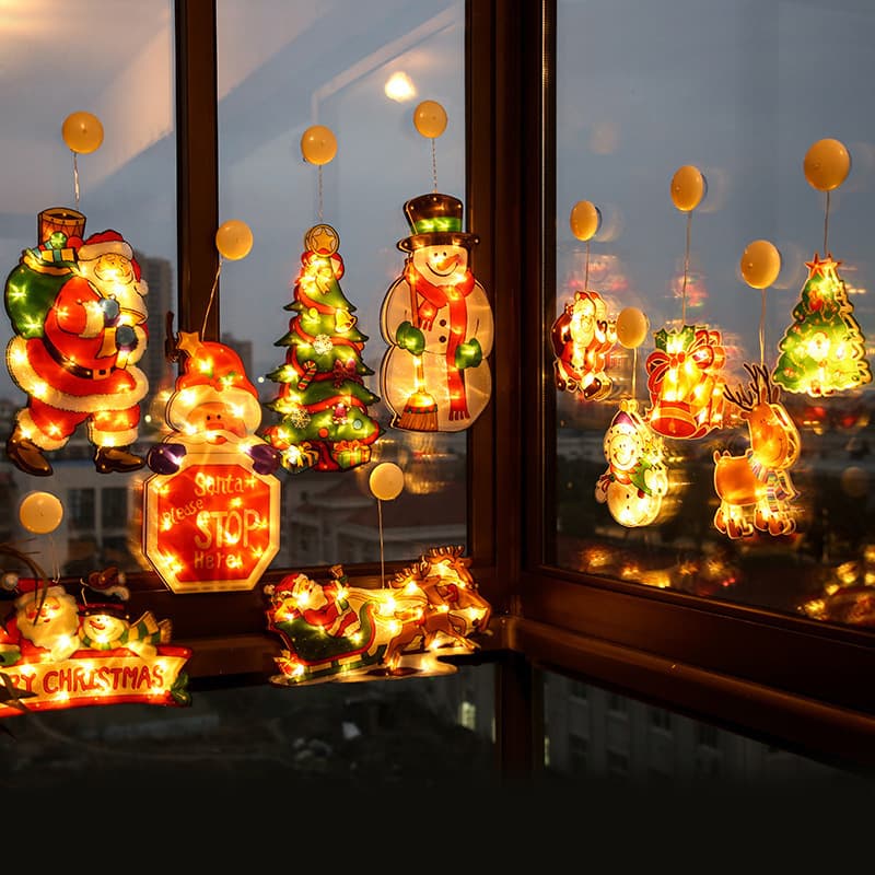 LED Christmas suction lamp Old Man Snowman Snow Window Decoration Lights Festive Fair Light Lights wholesale Christmas Light 2