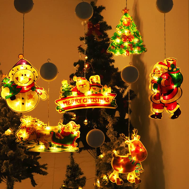 LED Christmas suction lamp Old Man Snowman Snow Window Decoration Lights Festive Fair Light Lights wholesale Christmas Light 3