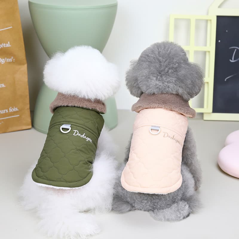 Pet clothing dog clothes autumn and winter new style cat puppy pet two legs cotton clothes 22 fur collar three-color cotton clothes 3
