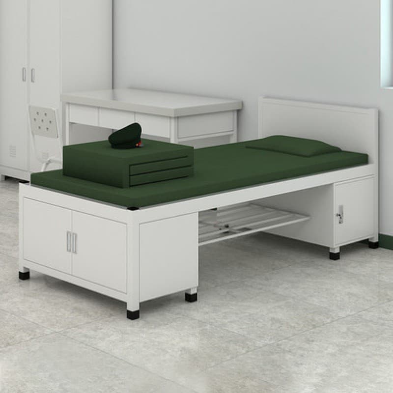 Standard single-layer bunk bed camp bed with storage iron bed prison bed locker study computer desk 9