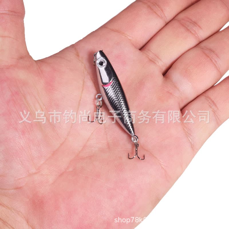 The word of the micro -object dog floating surface is a pencil road sub -bait to fish far and fishing small white strip porn bionic fake bait wholesale 4