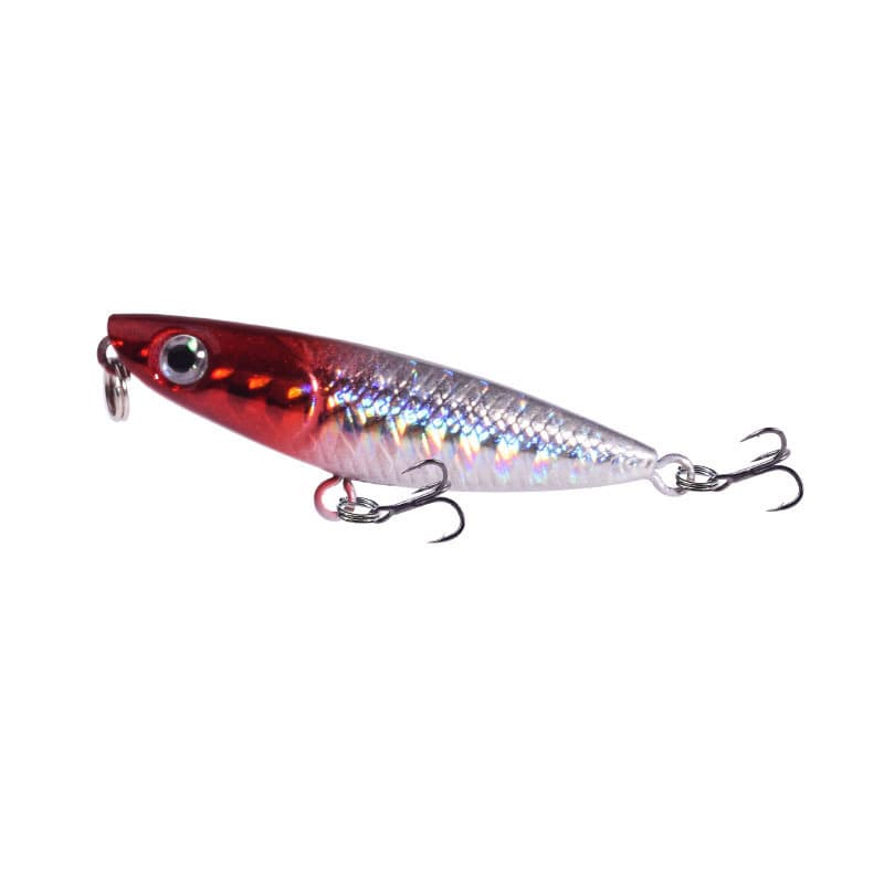 The word of the micro -object dog floating surface is a pencil road sub -bait to fish far and fishing small white strip porn bionic fake bait wholesale 5