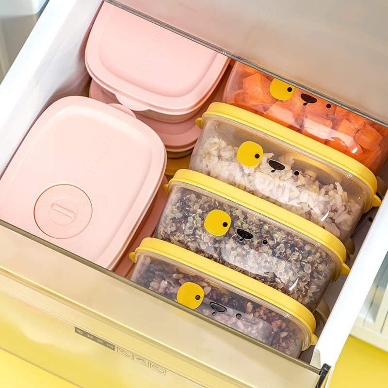 Small lunch box lunch lunch lunch fixed amount of frozen brown rice preserved refrigerator storage food -grade miscellaneous grain rice packaging wholesale 3