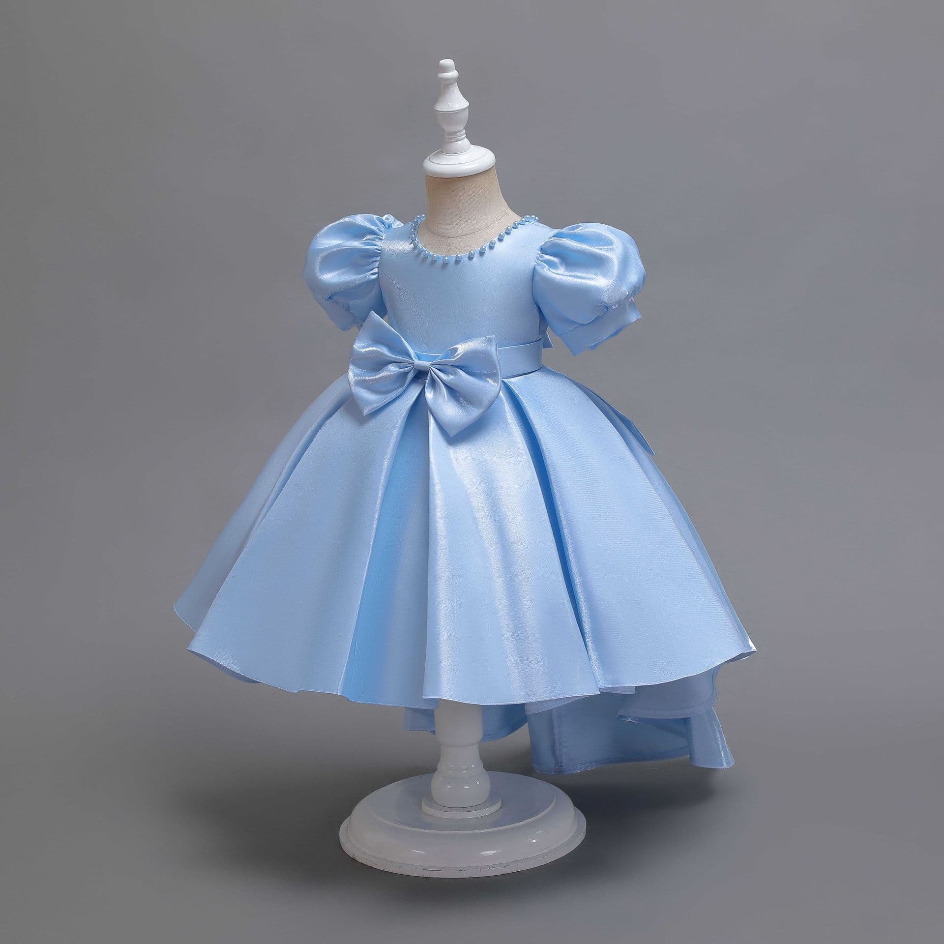 Small princess costume, piano performance costume, evening dress, 2023 collection, puff sleeves 2