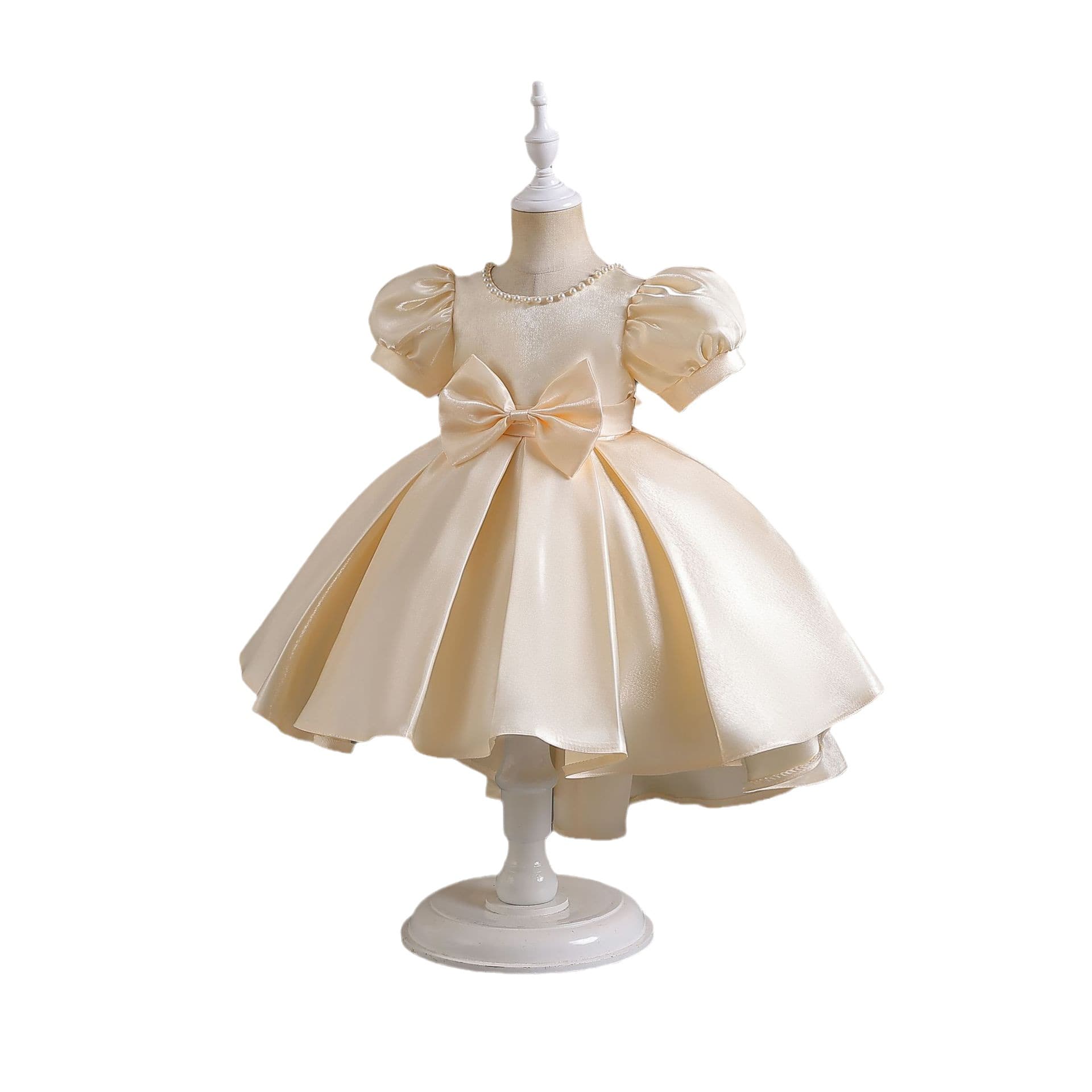 Small princess costume, piano performance costume, evening dress, 2023 collection, puff sleeves 5