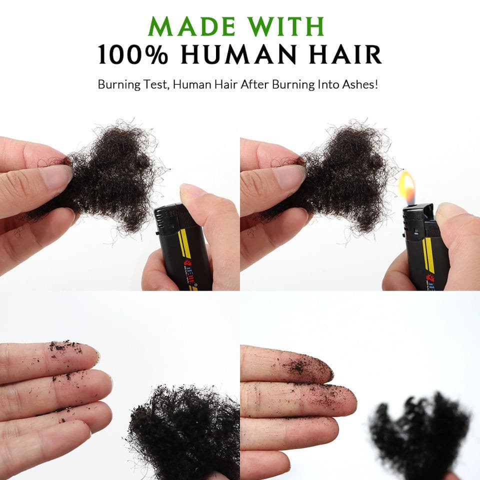 14 inch Human Hair Fluffy Reggae Dread Wig - Afro Kinky 3