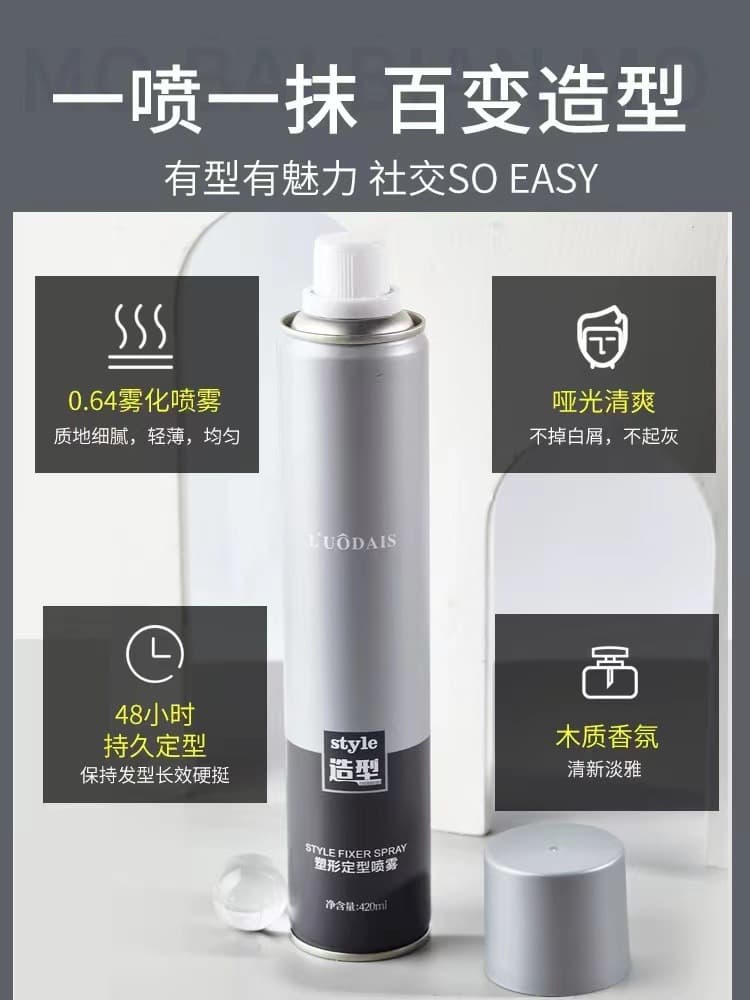 Men's Hair Spray, Gel & Moisturizing Mousse Styling Kit 2