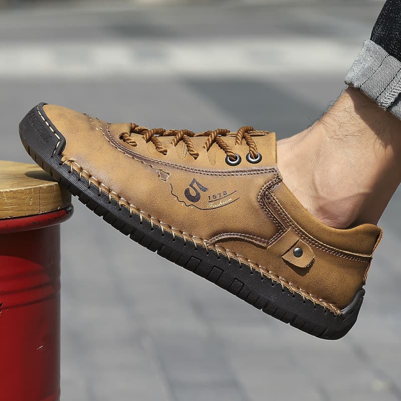 Cross-border large size summer new large size foreign trade men's shoes low-cut hand-sewn shoes outdoor casual shoes British leather shoes 3