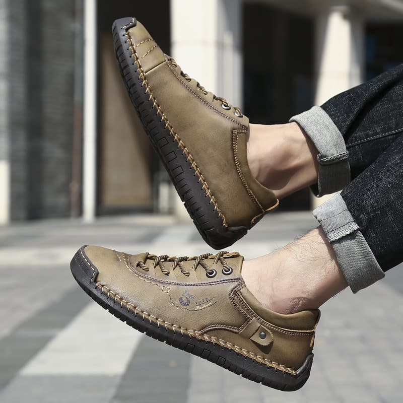 Cross-border large size summer new large size foreign trade men's shoes low-cut hand-sewn shoes outdoor casual shoes British leather shoes 4